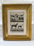 Engraving of hounds from 1830 in gilt frame