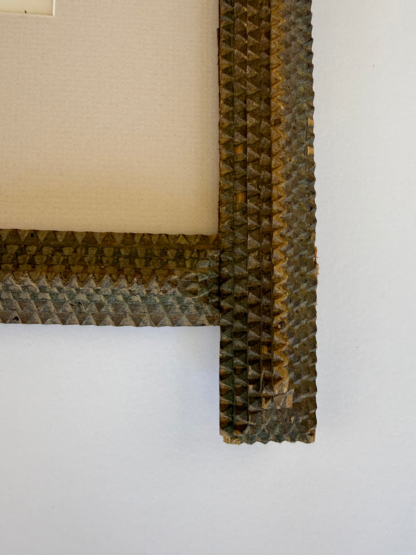 Hand coloured sea life etching from 1858 in an unusual frame