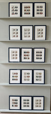 Fifteen French heraldic flags framed in royal blue