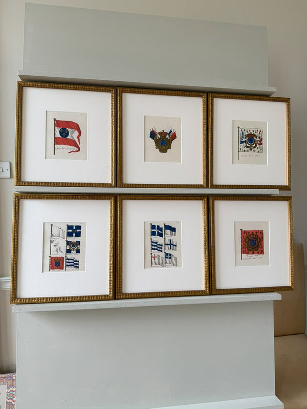 Six 'Couleurs du Roi' in textured gilt frames