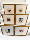 Six 'Couleurs du Roi' in textured gilt frames