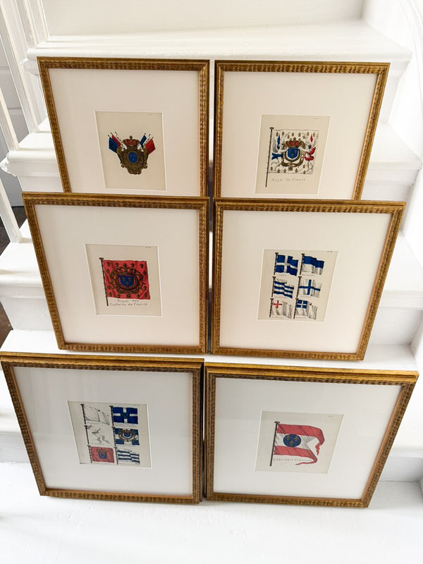 Six 'Couleurs du Roi' in textured gilt frames