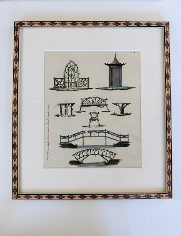 Four Dutch Architectural Engravings showing bridges, 1802