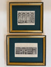 Pair of engravings of grand European interiors