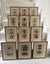 Twelve botanic engravings in marquetry frames